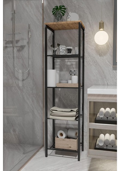 Retodesign Siyah 40 Cm.çok Amaçlı Raf, Mutfak Rafı, Banyo Düzenleyici Raf 1893s