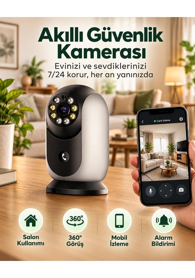 Harvox Hx-ıc006 Full Hd Akıllı Ip Gece Görüşlü Bebek Ve Ev Güvenlik Kamerası Siyah