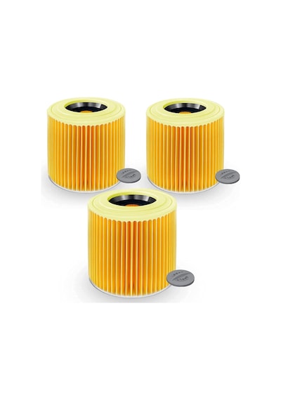 Mufunye Kärcher Wd3 Premium Elektrikli Süpürgeyle Uyumlu 3x Kartuş Filtre, İnce Toza/kokulara Karşı Kärcher ,elektrikli Süpürge Aksesuarları