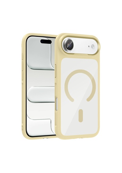 Lexroo Apple iPhone Uyumlu 17 Air Mag Safe Şarj Özellikli Metal Kamera Çerçeveli Tiko Silikon Kılıf - Mavi