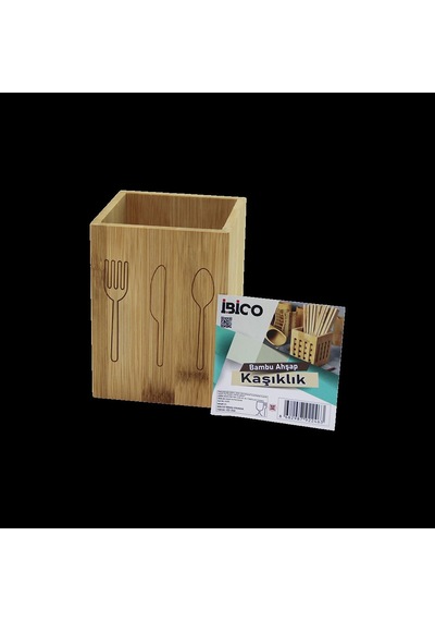 Ahşap Bambu Kaşıklık Organizer 9x9 Cm Renkli