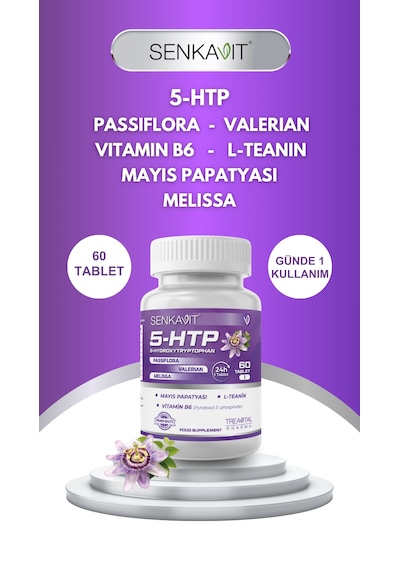 Senkavit 5 Htp, Valeriana, Melisa, L-teanin Ve Vitamin B6 İçeren 60 Lı Tablet