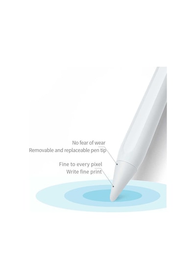 Go Des GD-P1209 Apple Uyumlu iPad Palm Rejection Stylus Pencil Eğim Özellikli Dokunmatik Kalem - ZORE-260229 Beyaz