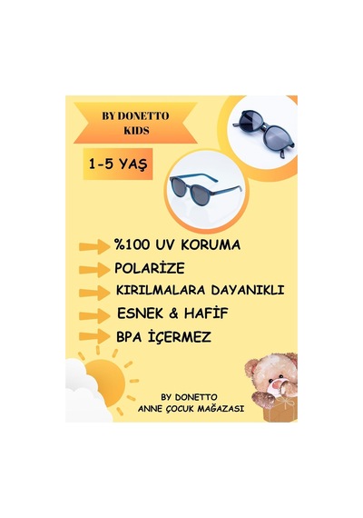 Yeni-unisex 1-5 Yaş %100 Uv Korumalı Polarize Turkuaz Çocuk Güneş Gözlüğü Turkuaz