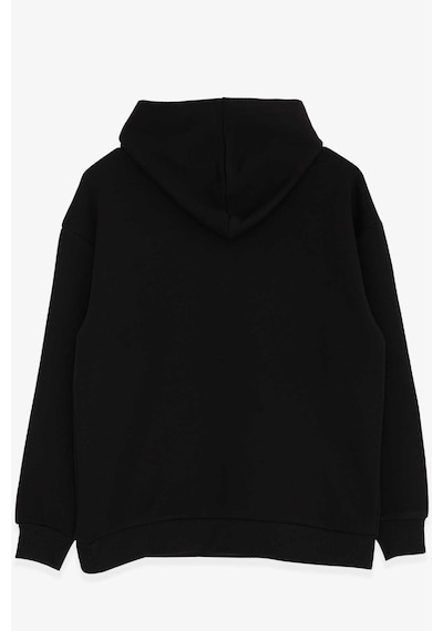 Breeze Erkek Çocuk Sweatshirt Nakışlı Yazı Baskılı 8-14 Yaş, Siyah