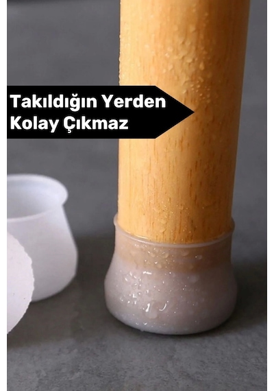 Premium Kaydırmaz Çizdirmez Mobilya Masa Sandalye Zemin Koruyucu Silikon Pabuç Ayak Kılıf 24 Adet