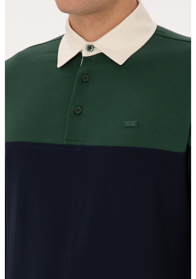 U.S. Polo Assn. Erkek Regular Fit Polo Yaka Koyu Yeşil Sweatshirt 50316428-VR079