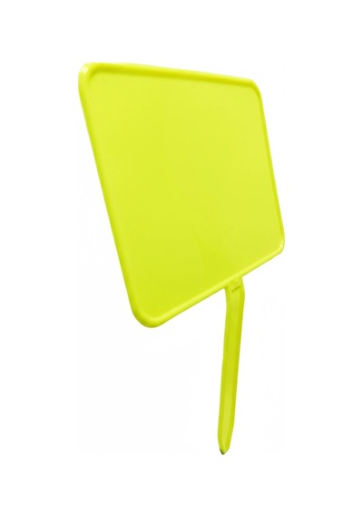 Açılı Saplamalı Plastik Pazarcı Etiketi Büyük Boy Fosforlu Sarı 10 Ad.