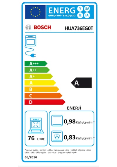 Bosch HUA736EG0T 76 LT Buhar Destekli Ankastre Fırın