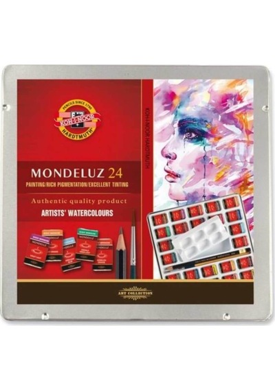 İ Mondeluz Art Collection Metal Kutulu 24 Renk Sulu Boya Nocolor
