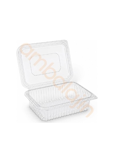 100 Adet1500 Ml Şeffaf Plastik Gıda Kabı Düz Kapaklı Ve Sızdırmaz