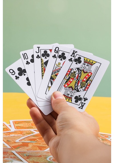 Kırmızı Pvc Plastik Su Geçirmez İskambil Poker Oyun Kağıdı Rd60kr
