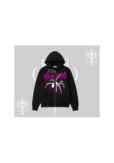Tarzsokak Beyaz Hırka Sweatshirt Autumn Spider Siyah