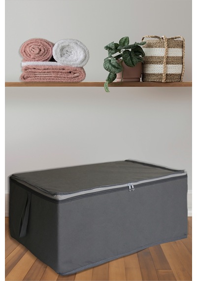 6 Adet Düz Antrasit Büyük Boy Hurç - 65x45x22cm Tela 65 X 46 Gri Tr Diğer