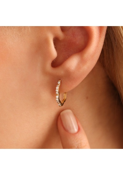 Sembol Gold Altın Halka Küpe Papatya Formlu 1.5 cm