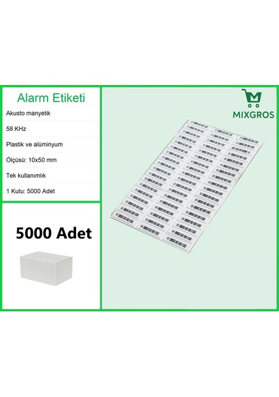 Akusto Manyetik Dr Barkodlu Alarm Etiketi 1 Kutu: 5000 Adet