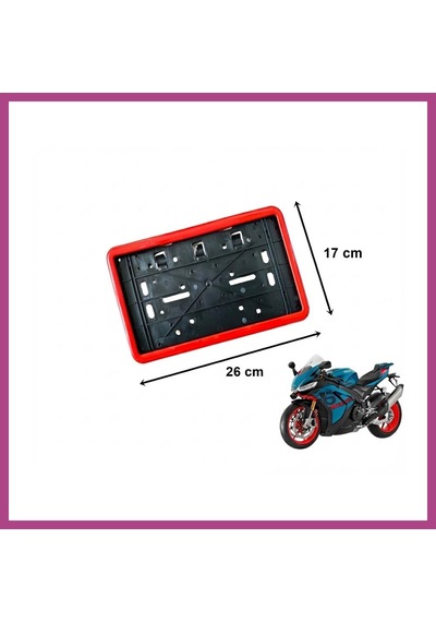 Gees Global Çerçeveli Dikdörtgen Plakalık Plaka Altlığı Kırmızı 26x17cm 1 Adet Gbzs