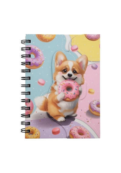 Dolphin Manyetik Kapaklı Spiralli Defter Köpek Ve Donut Figürlü Not Defteri