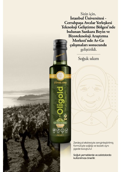 Oligold Soğuk Sıkım 1500 Ultra Yüksek Polifenollü Naturel Sızma Zeytinyağı 250 Ml