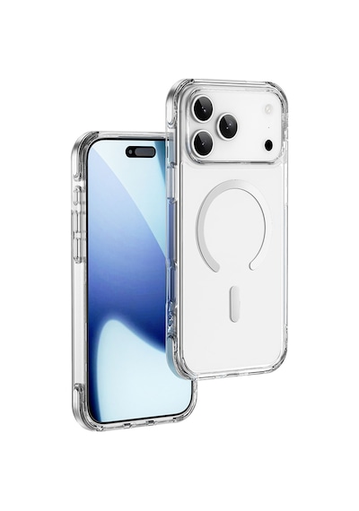 Apple Uyumlu iPhone 17 Pro Max Kılıf M-safe Özellikli Wiwu Mcc-702 Titanyum Pro Seri Sert Pc Kapak Şeffaf Şeffaf
