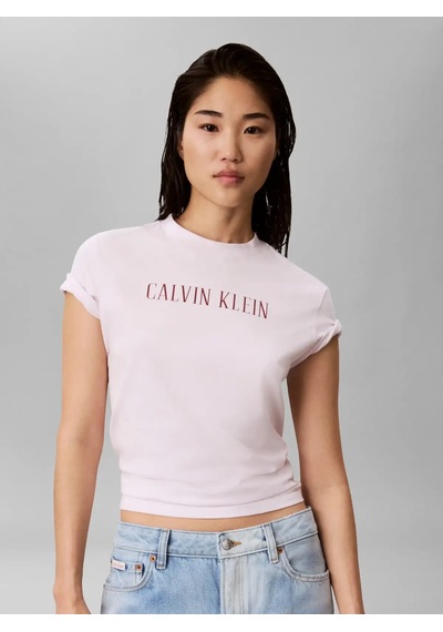 Calvin Klein Ss Classıc Varsıty L, 3fs Pembe Kadın T-shirt