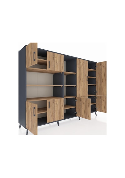 Hyperion Dolap 14 Raflı 9 Kapaklı 220x44x163 Antrasit-çam Atlas Çam - Antrasit Hyperion Dolap 14 Raflı 9 Kapaklı 220x44x163 Antrasit-çam Atlas Çam - Antrasit