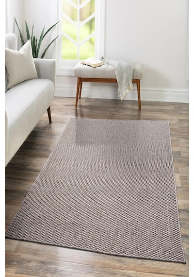 Tm-01 Sisal Jut Hasır Model Tek Renk Dokuma Yıkanabilir Toz Vermez Halı Krem Vizon