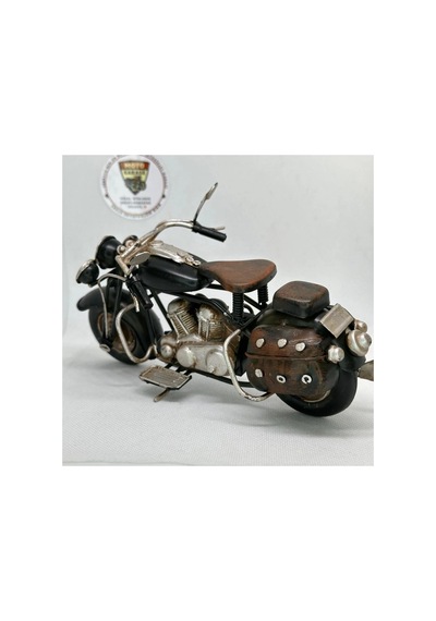 El Yapımı Siyah Chopper Metal Motosiklet Biblosu Retro Koleksiyonluk Cruiser Figür