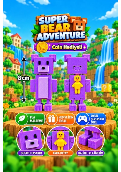 Super Bear Adventure Mor Ayı Ve Shicka Figür Seti - Süper Ayı Seti 1adet