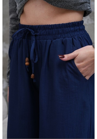 Rawea Kadın Modal Kumaş Etek Pantolon - Oversize & Geniş Paça Mavi