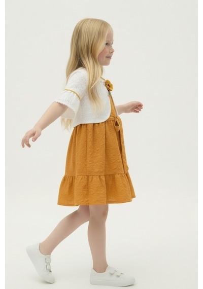 Fesshera Kids Kız Çocuk Elbise Dantel Bolerolu Ve Fırfırlı Elbise Takımı Bayramlık Özel Gün Düğün Elbisesi Sarı Fesshera Kids Kız Çocuk Elbise Dantel Bolerolu Ve Fırfırlı Elbise Takımı Bayramlık Özel Gün Düğün Elbisesi Sarı