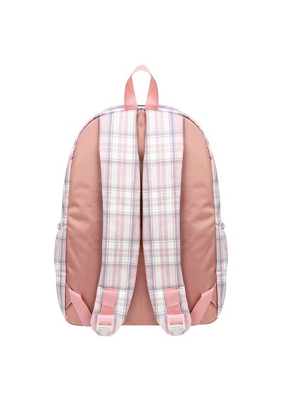 Ekose Peluş Ayıcıklı Şeffaf Cepli Okul Çantası Pembe