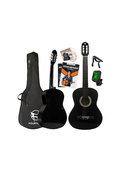 Fourtune Luca C-180BK Siyah Klasik Gitar Seti 4/4 Sap Ayarlı