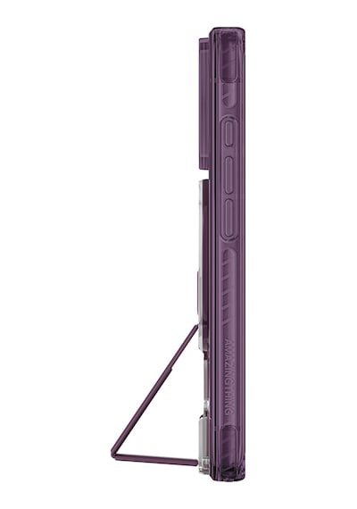 Apple iPhone Uyumlu 18 Pro Kılıf M-safe Şarj Özellikli Standlı Amazingthing Titan Pro Grip Stand Serisi Kapak Mor