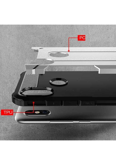 Noktaks - Xiaomi Uyumlu Xiaomi Redmi S2 - Kılıf Çift Katman Zırh Tank Crash Military Kapak - Gold