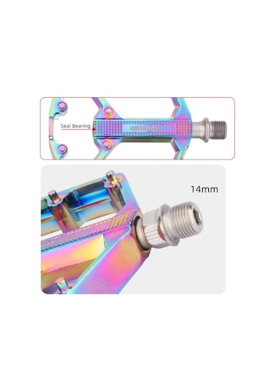 Meroca Rainbow Alüminyum Rulmanlı Bisiklet Pedalı Ultra Hafif Freeride Platform Pedal