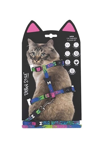 M-pets Urban Style Lava Kedi Göğüs Tasması Seti 120cm 244-58066.01