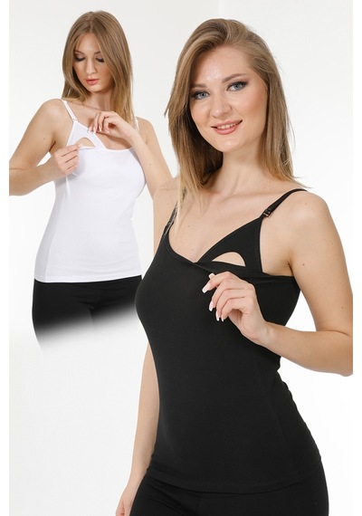 Parlingerie 2li Hamile Emzirme Atleti Siyah-beyaz Siyah - Beyaz