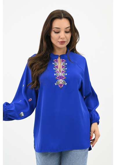 Koza Butik Kadın Nakış Detaylı Uzun Kollu Bluz 1715-24 001