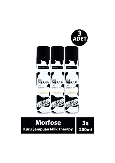 Morfose Kuru Şampuan Milk Therapy 200 Ml 3 Adet Tüm Saç Tipleri