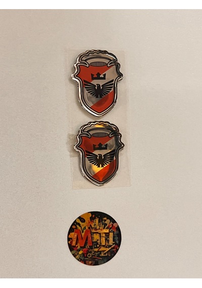 Kartal Taç Damla Sticker Etiket Kabartmalı 3d Silikon Direk Arması Kartal Taç Epoksi 2adet 3,5x3,5cm Çok Renkli