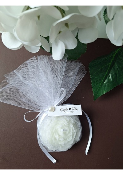 Bernami Mumluk Şamdanpinterest Şakayık Gül Mum Söz,nişan,nikah Hediyelik 25 Adet Diğer