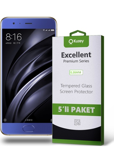 Xiaomi Mi 6 ile Uyumlu Temperli Ekran Koruyucu Kırılmaz Cam Ekonomik 5'li Paket
