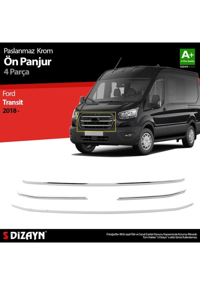 S-Dizayn  Ford Transit Krom Ön Panjur 4 Prç. 2018 Üzeri