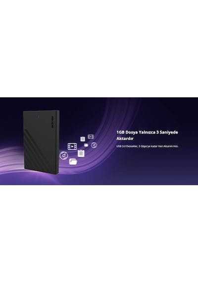 Hiksemi Hs-hub-mhb201 Usb3.0 25" Disk Kutusu. Ssd Ve Hdd Destekler 5gbps Siyah Win Mac-os Linux Android 1923