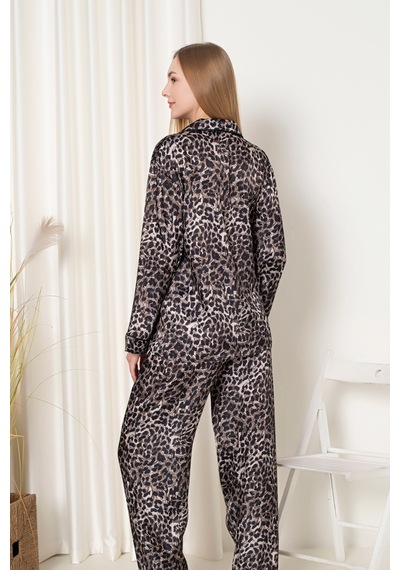 Nbb Kadın Leopar Saten Pijama Takımı LEOPAR