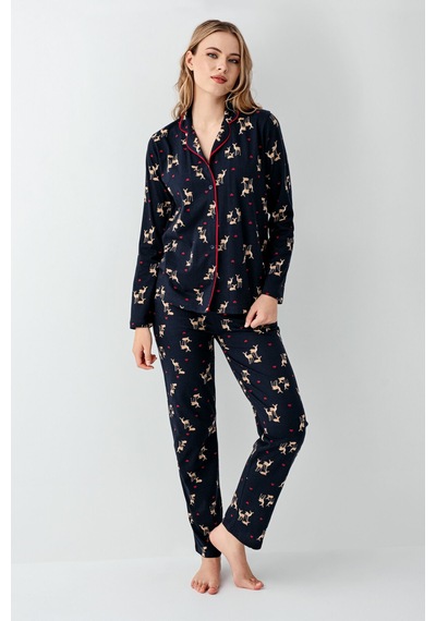 Arnetta Kadın Lacivert Gömlek Pijama Ar3451-s-v1 Lacivert