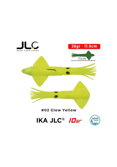 Jlc Ika 10 Combo Set 26gr 11.9cm 02 Glow Yellow 2+1 Silikon Kalamar