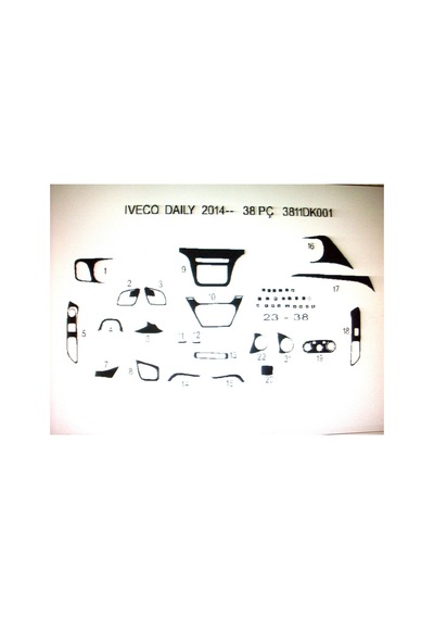 Iveco Daily 2015 38 Parça Torpido Kaplama Renk Piano Black