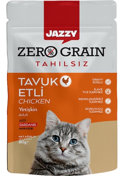 4 Adet Jazzy Kedi Maması Tavuklu 80 Gr